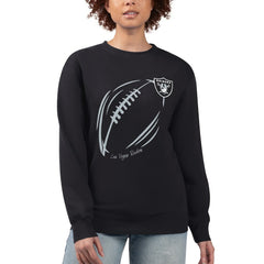 Las Vegas Raiders  G-III 4Her by Carl Banks Women's Football Logo Graphic Fleece Tri-Blend Pullover Sweatshirt