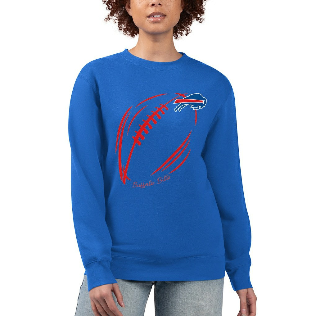 Buffalo Bills  G-III 4Her by Carl Banks Women's Football Logo Graphic Fleece Tri-Blend Pullover Sweatshirt