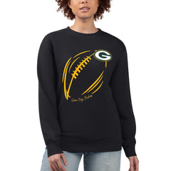 Green Bay Packers  G-III 4Her by Carl Banks Women's Football Logo Graphic Fleece Tri-Blend Pullover Sweatshirt