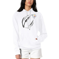 Pittsburgh Steelers  G-III 4Her by Carl Banks Women's Football Logo Fleece Tri-Blend Pullover Hoodie