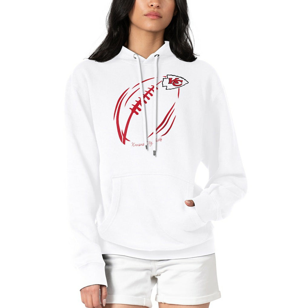 Kansas City Chiefs  G-III 4Her by Carl Banks Women's Football Logo Fleece Tri-Blend Pullover Hoodie