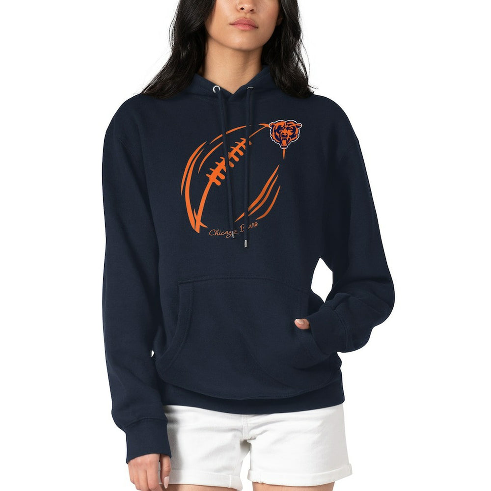 Chicago Bears  G-III 4Her by Carl Banks Women's Football Logo Fleece Tri-Blend Pullover Hoodie