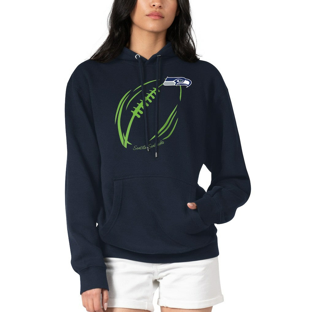 Seattle Seahawks  G-III 4Her by Carl Banks Women's Football Logo Fleece Tri-Blend Pullover Hoodie