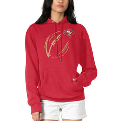 San Francisco 49ers  G-III 4Her by Carl Banks Women's Football Logo Fleece Tri-Blend Pullover Hoodie