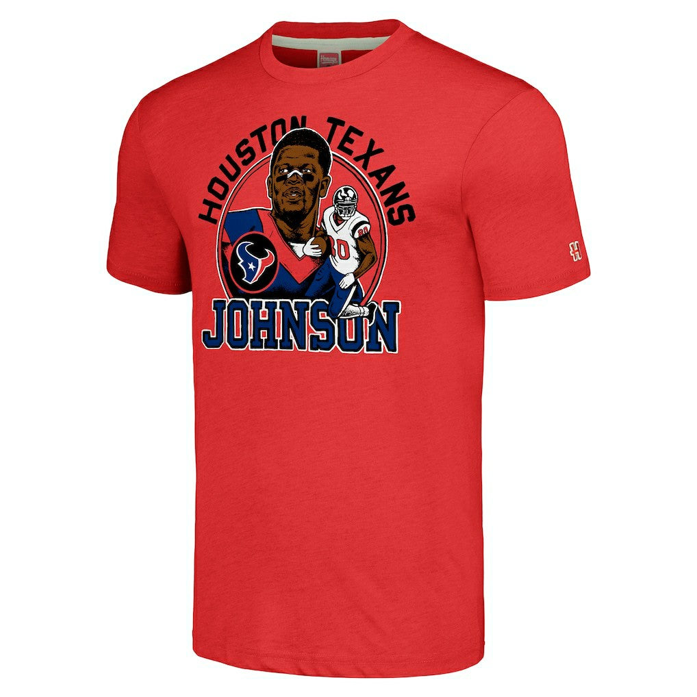 Houston Texans  Andre Johnson  Homage Caricature Retired Player Tri-Blend T-Shirt