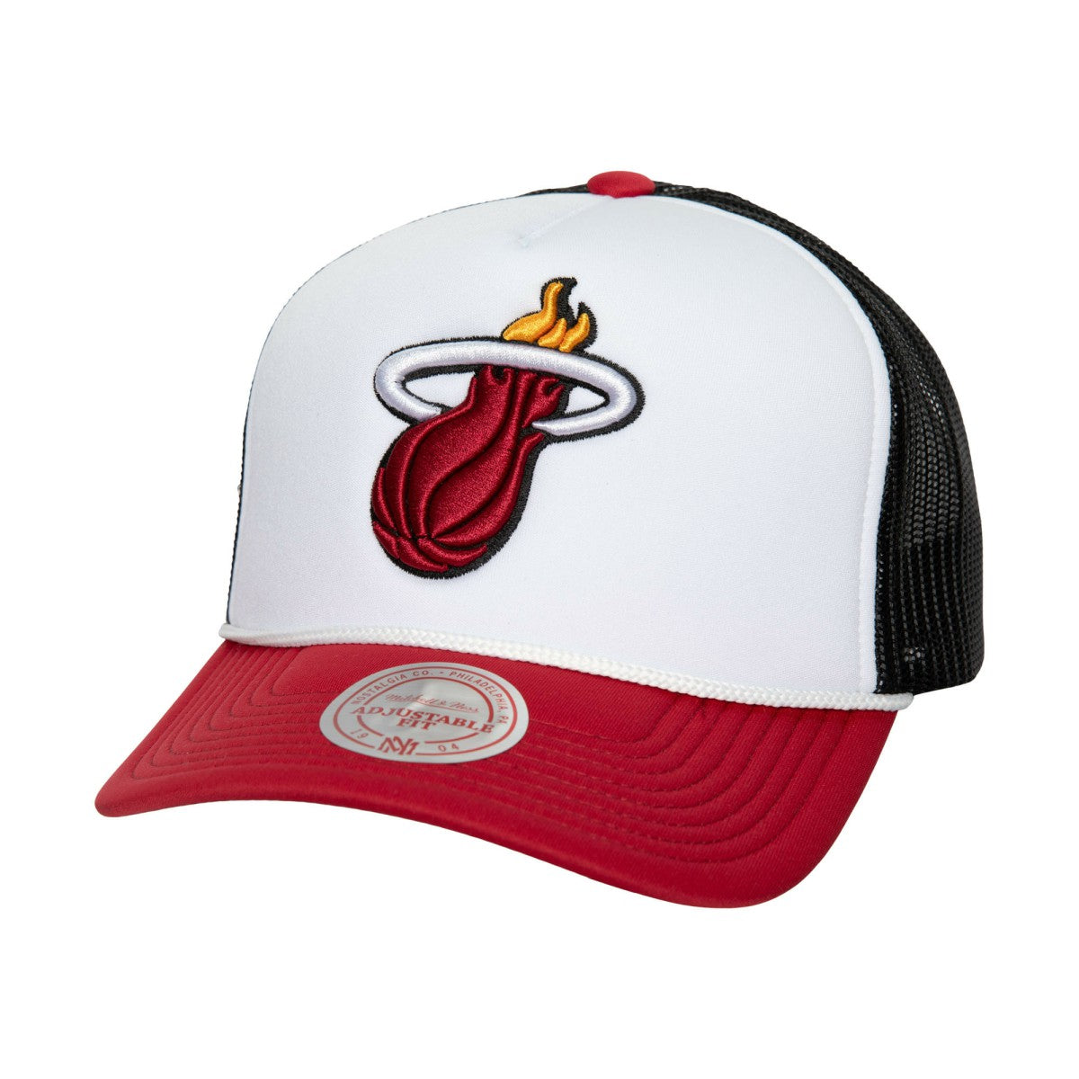 Miami Heat Hardwood Classics Blocker Foam Front Trucker Adjustable Hat For Sale