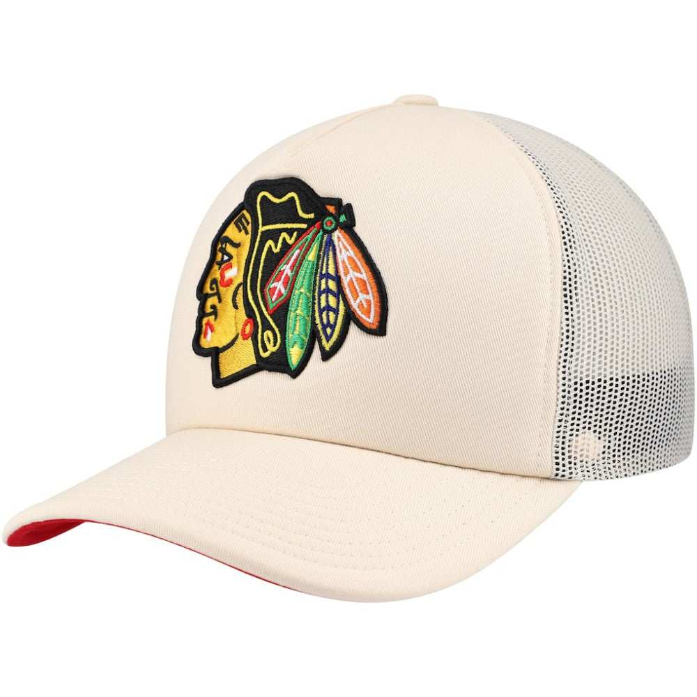 Chicago Blackhawks Mitchell & Ness Foam Front Trucker Adjustable Hat For Sale