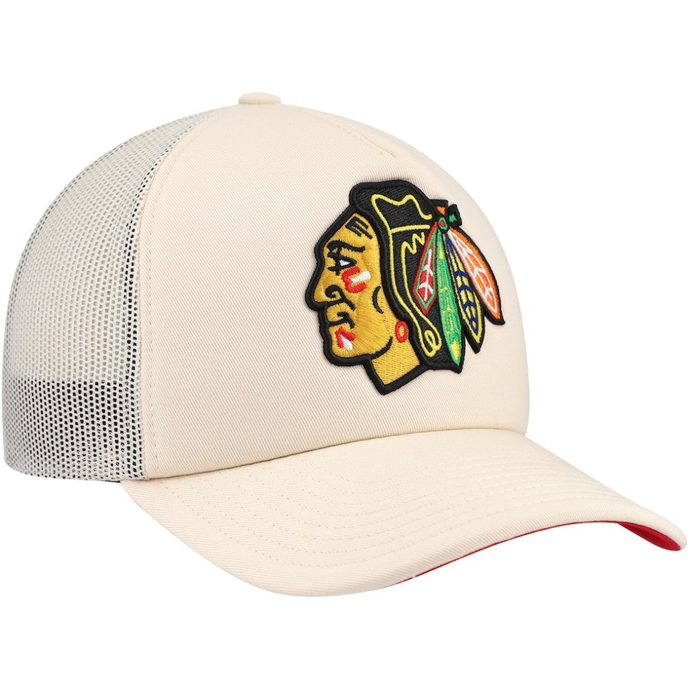 Chicago Blackhawks Mitchell & Ness Foam Front Trucker Adjustable Hat For Sale