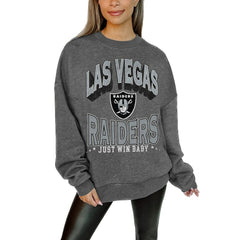 Las Vegas Raiders  Gameday Couture Women's Oversized Long Weekend Premium Fleece Drop Shoulder Pullover Sweatshirt