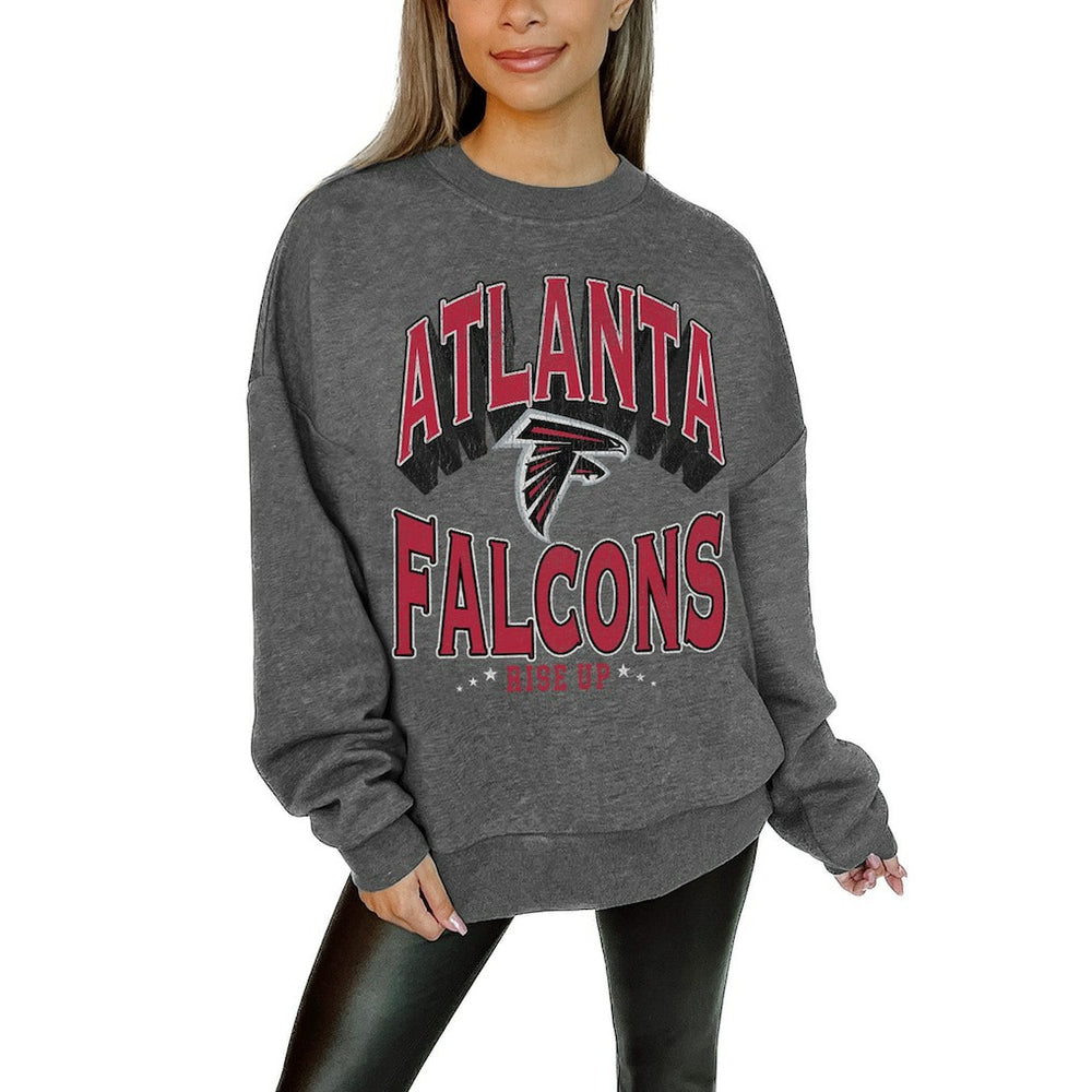 Atlanta Falcons  Gameday Couture Women's Oversized Long Weekend Premium Fleece Drop Shoulder Pullover Sweatshirt