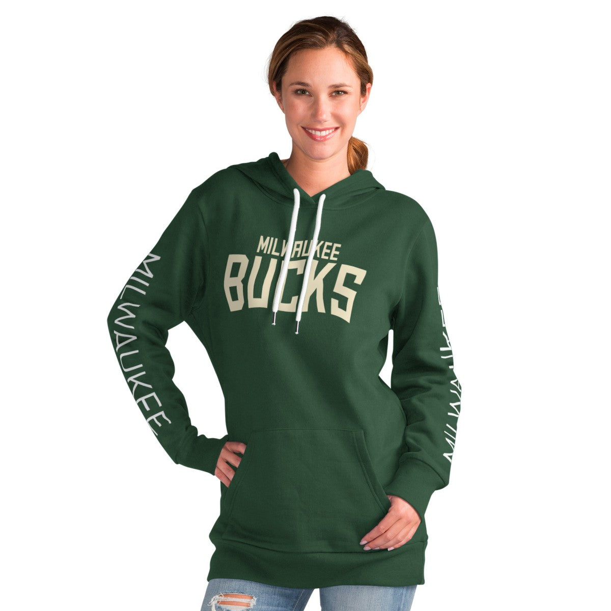 Milwaukee Bucks G-III 4Her by Carl Banks Women's Base Coach Pullover Hoodie Outlet