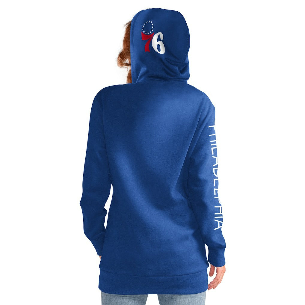 Philadelphia 76ers G-III 4Her by Carl Banks Women's Base Coach Pullover Hoodie Outlet