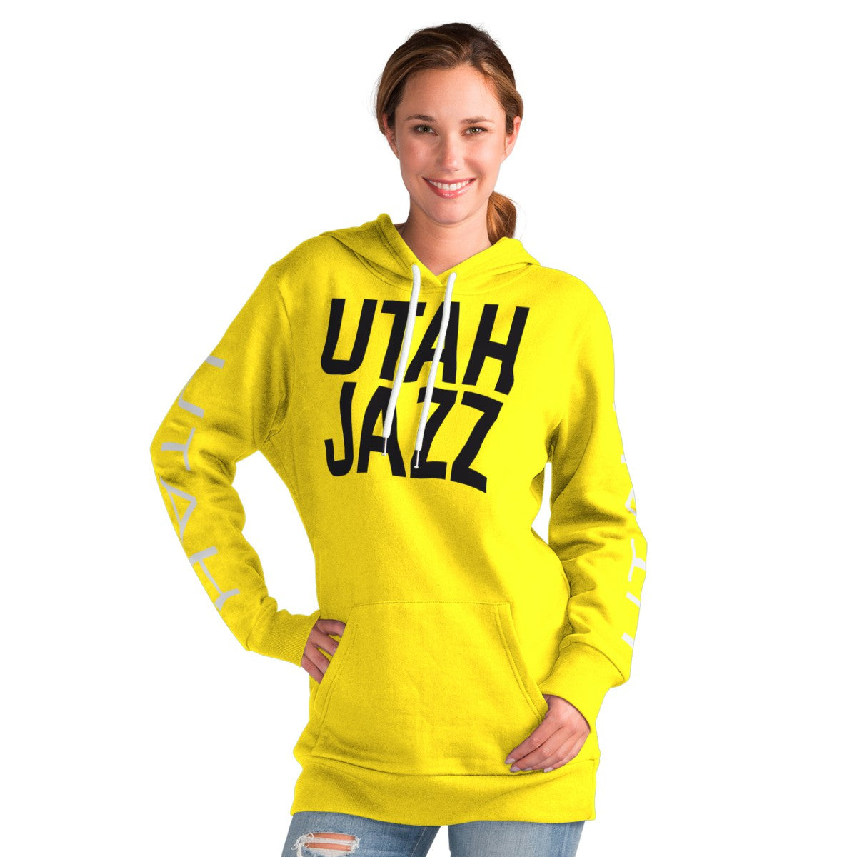 Utah Jazz G-III 4Her by Carl Banks Women's Base Coach Pullover Hoodie On Sale