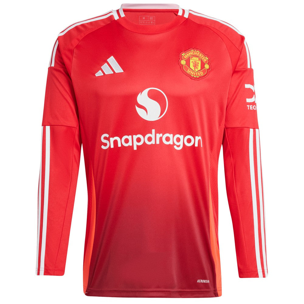 Manchester United 2024/25 Home Long Sleeve Replica Jersey Red - Adidas