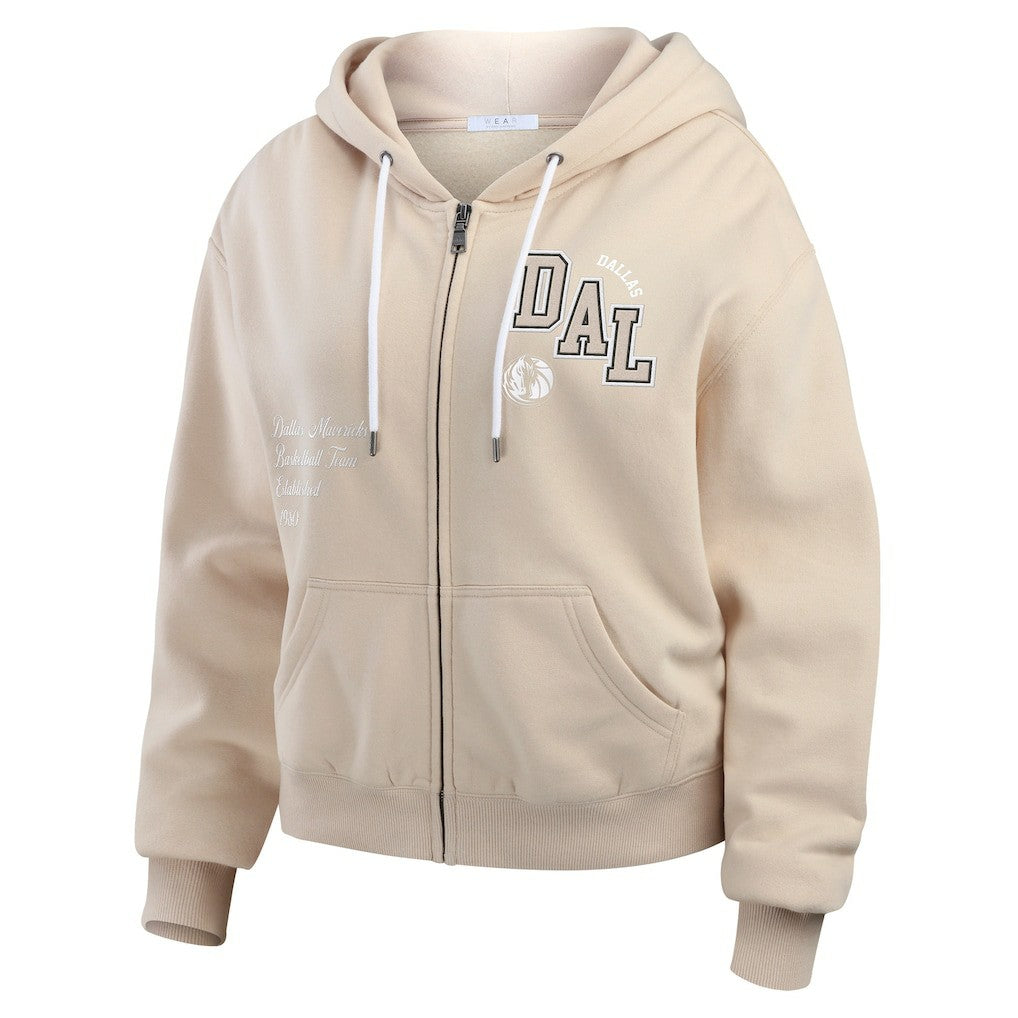 Dallas Mavericks WEAR by Erin Andrews Women's Tonal Felt Patch Full-Zip Hoodie sale On Sale
