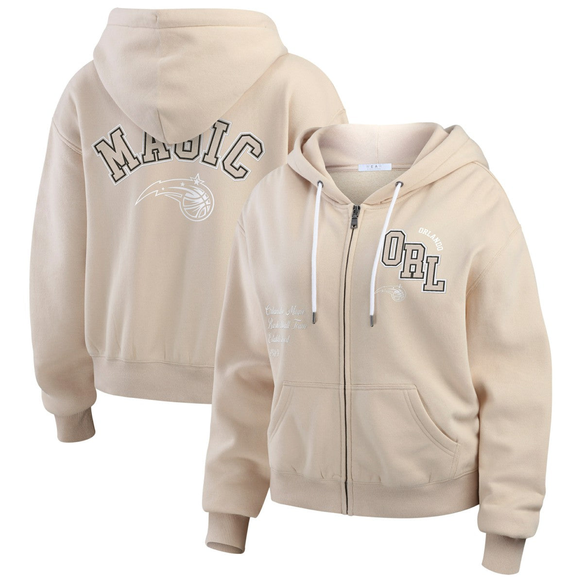 Orlando Magic WEAR by Erin Andrews Women's Tonal Felt Patch Full-Zip Hoodie Online