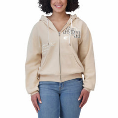 Memphis Grizzlies WEAR by Erin Andrews Women's Plus Size Tonal Felt Patch Full-Zip Hoodie New
