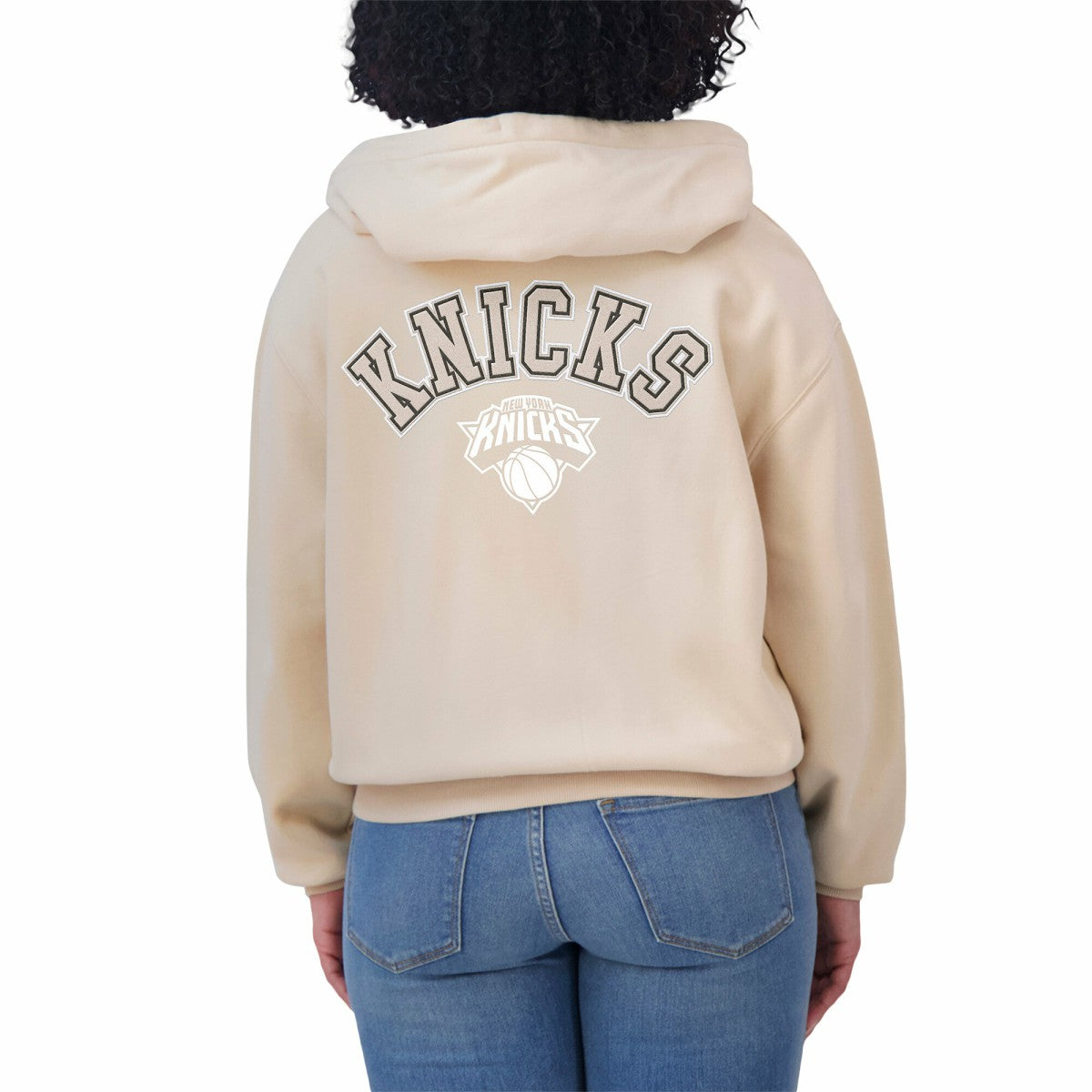 New York Knicks WEAR by Erin Andrews Women's Plus Size Tonal Felt Patch Full-Zip Hoodie Online