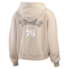 Philadelphia 76ers WEAR by Erin Andrews Women's Plus Size Tonal Felt Patch Full-Zip Hoodie For Sale