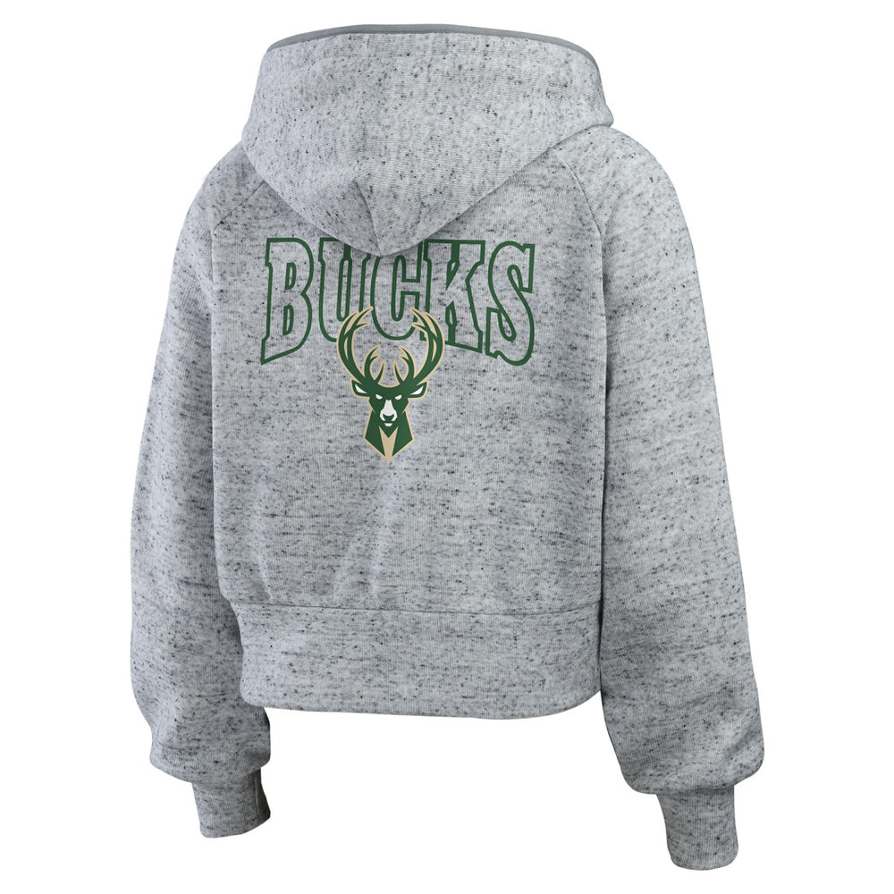 Milwaukee Bucks WEAR by Erin Andrews Women's Speckled Radiator Full-Zip Hoodie Online
