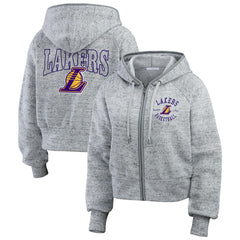 Los Angeles Lakers WEAR by Erin Andrews Women's Speckled Radiator Full-Zip Hoodie Discount