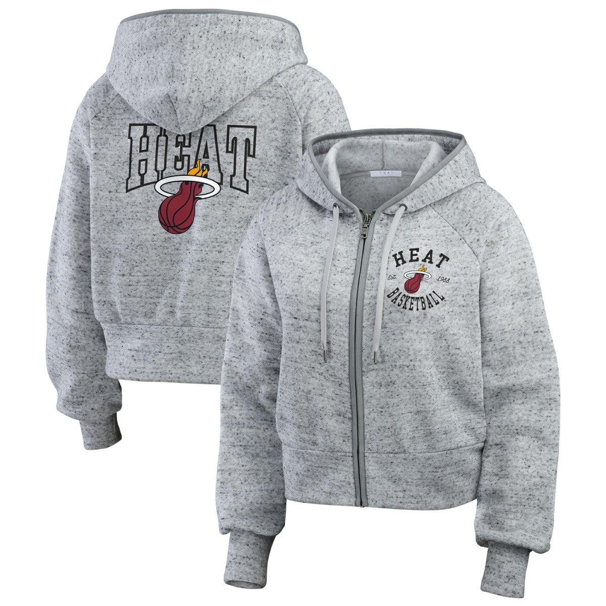Miami Heat WEAR by Erin Andrews Women's Speckled Radiator Full-Zip Hoodie Discount
