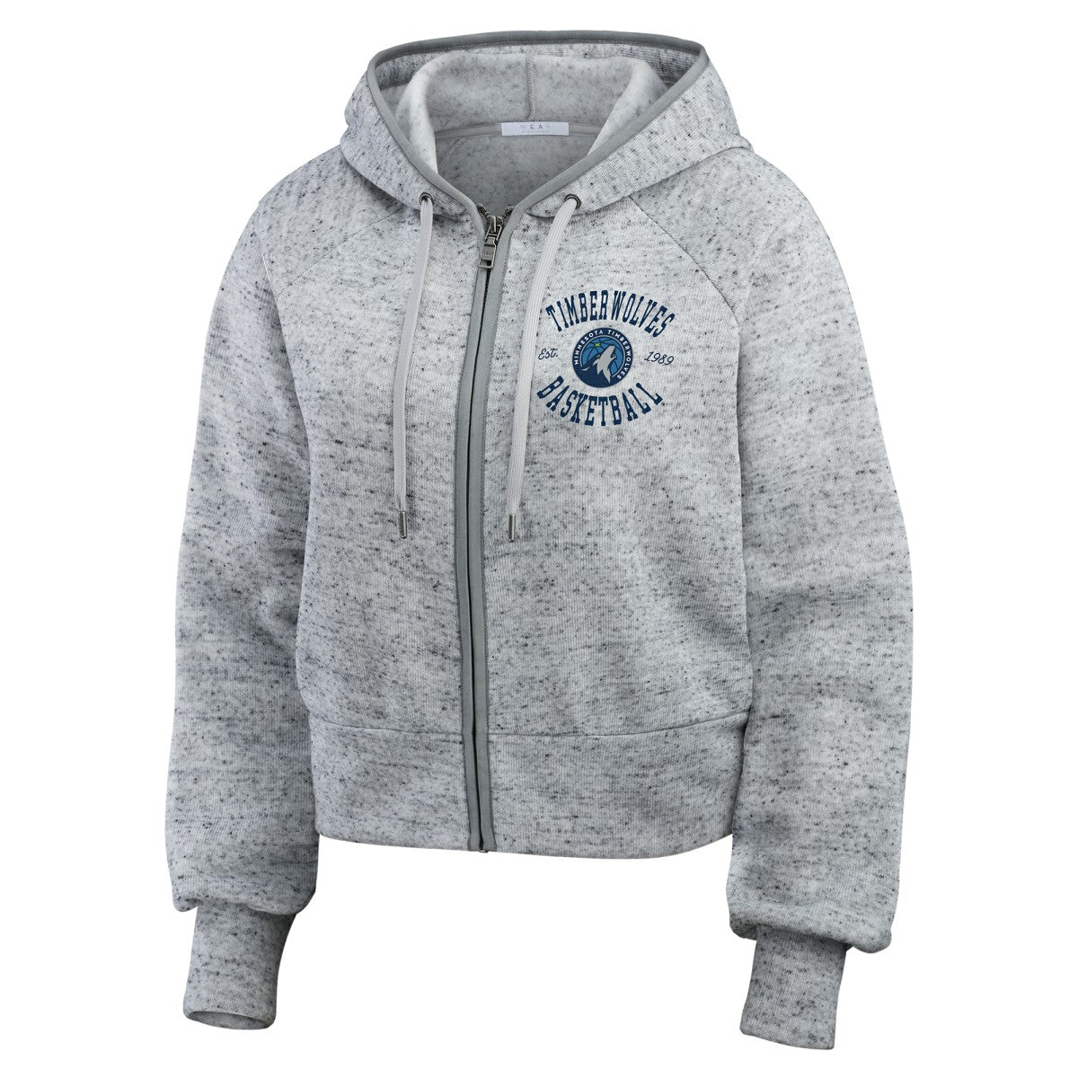 Minnesota Timberwolves WEAR by Erin Andrews Women's Speckled Radiator Full-Zip Hoodie On Sale
