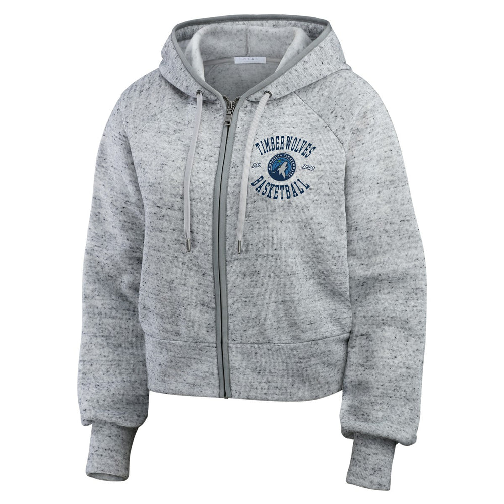 Minnesota Timberwolves WEAR by Erin Andrews Women's Speckled Radiator Full-Zip Hoodie On Sale