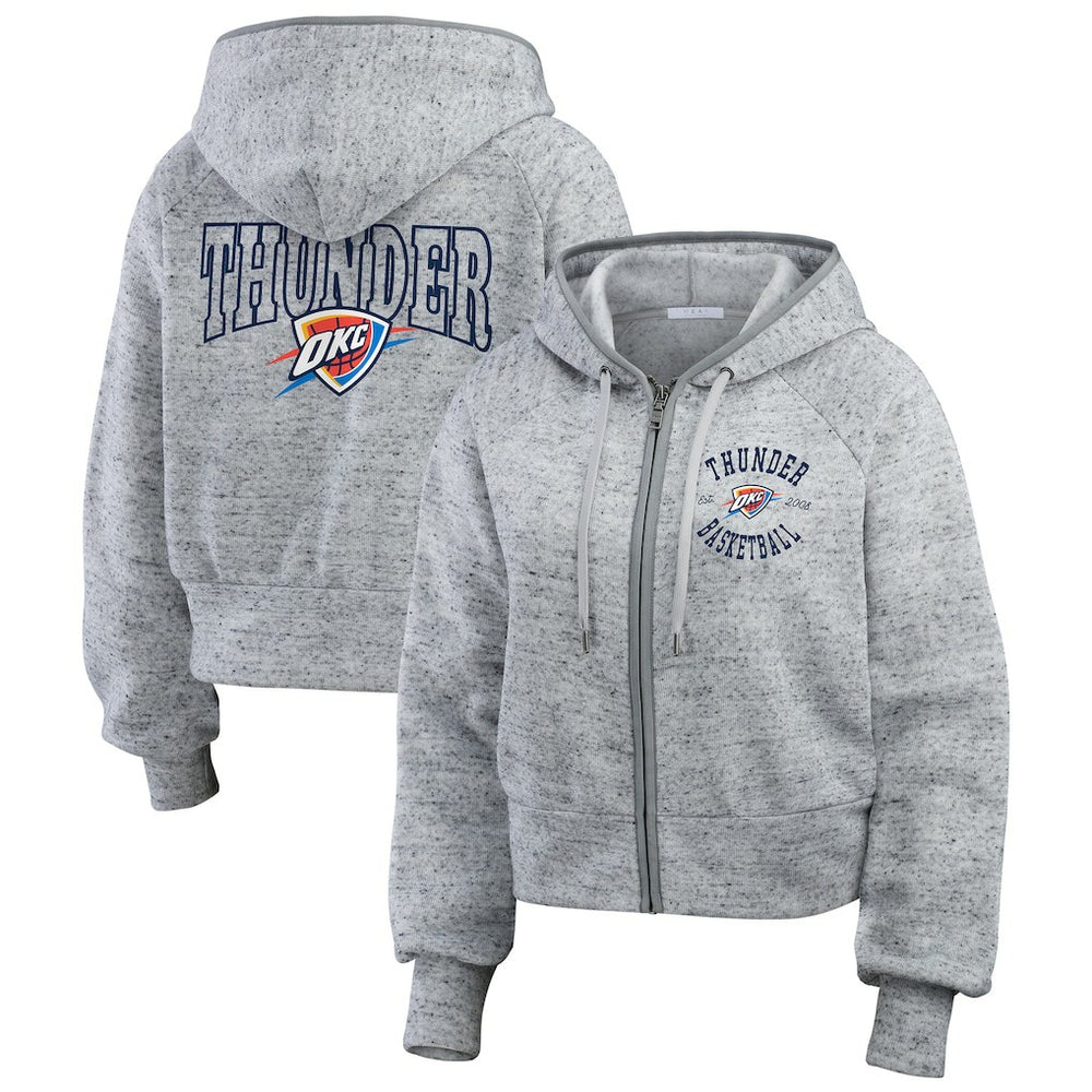 Oklahoma City Thunder WEAR by Erin Andrews Women's Speckled Radiator Full-Zip Hoodie Outlet