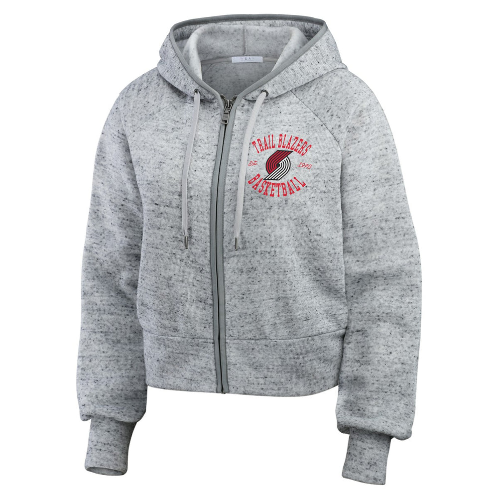 Portland Trail Blazers WEAR by Erin Andrews Women's Speckled Radiator Full-Zip Hoodie Online