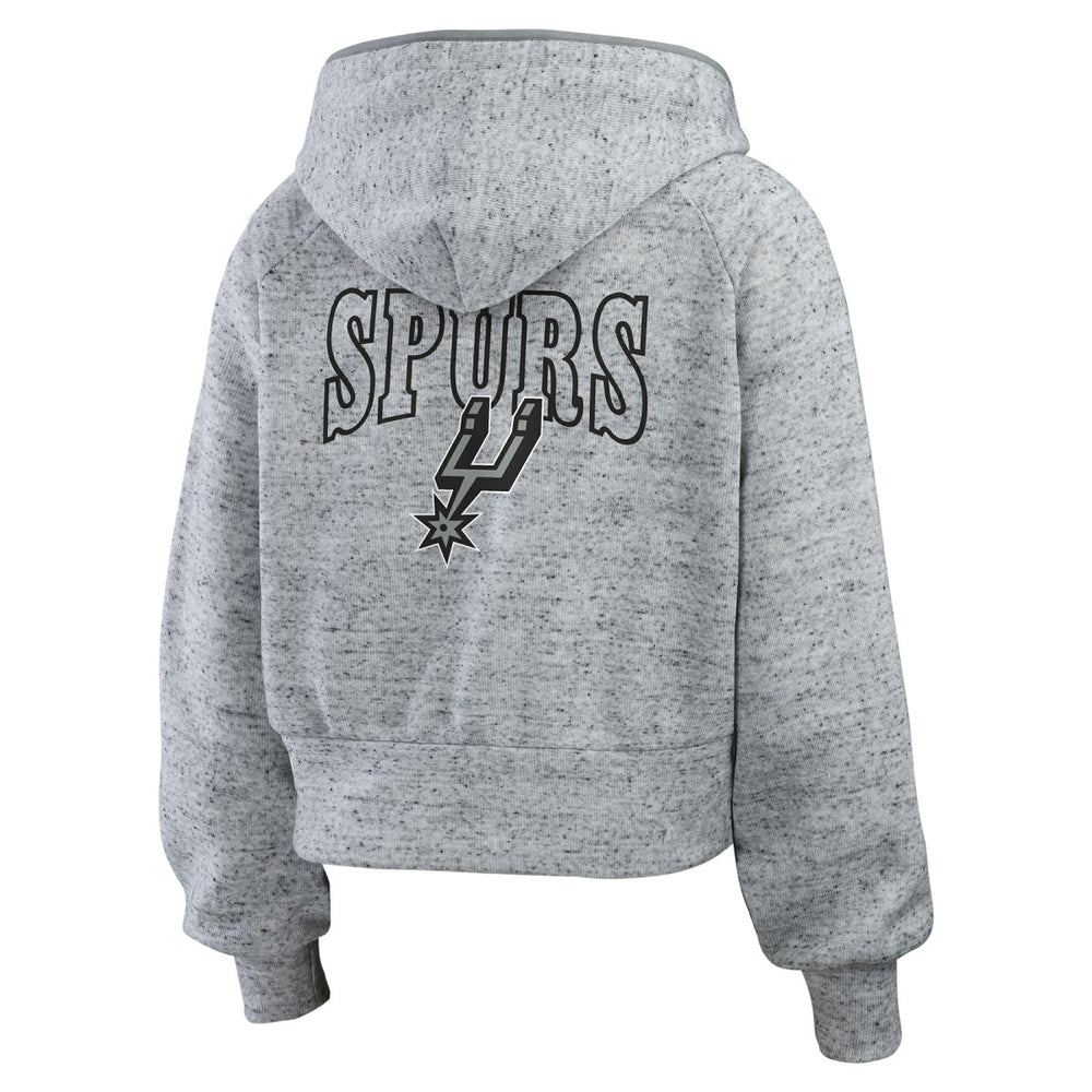 San Antonio Spurs WEAR by Erin Andrews Women's Speckled Radiator Full-Zip Hoodie For Sale