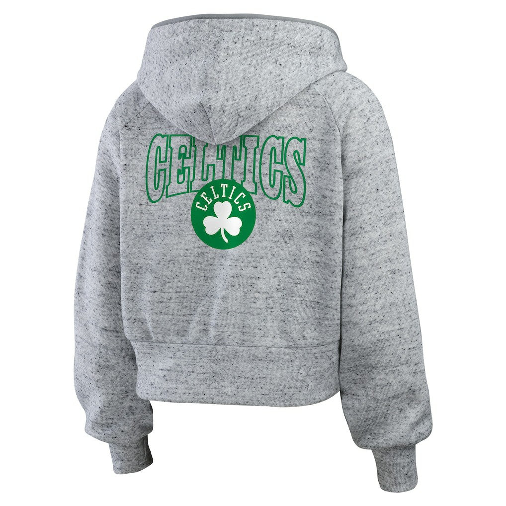 Boston Celtics WEAR by Erin Andrews Women's Speckled Radiator Full-Zip Hoodie Outlet