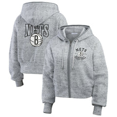 Brooklyn Nets WEAR by Erin Andrews Women's Speckled Radiator Full-Zip Hoodie Outlet