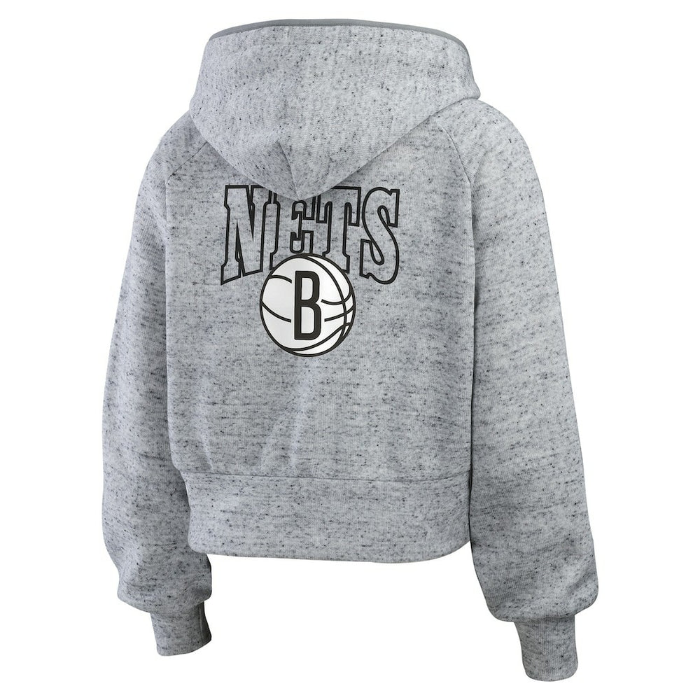Brooklyn Nets WEAR by Erin Andrews Women's Speckled Radiator Full-Zip Hoodie Outlet