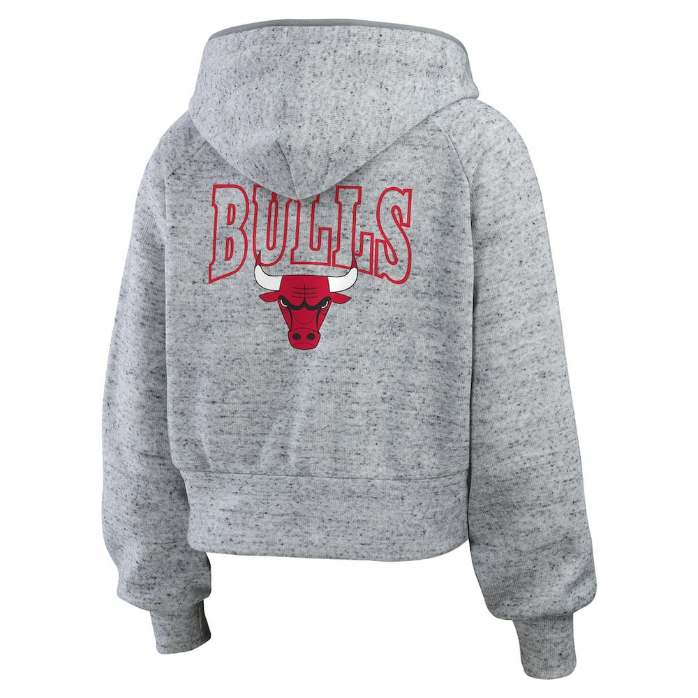Chicago Bulls WEAR by Erin Andrews Women's Speckled Radiator Full-Zip Hoodie Discount