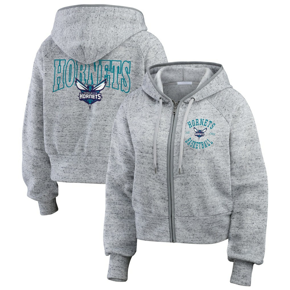 Charlotte Hornets WEAR by Erin Andrews Women's Speckled Radiator Full-Zip Hoodie Online