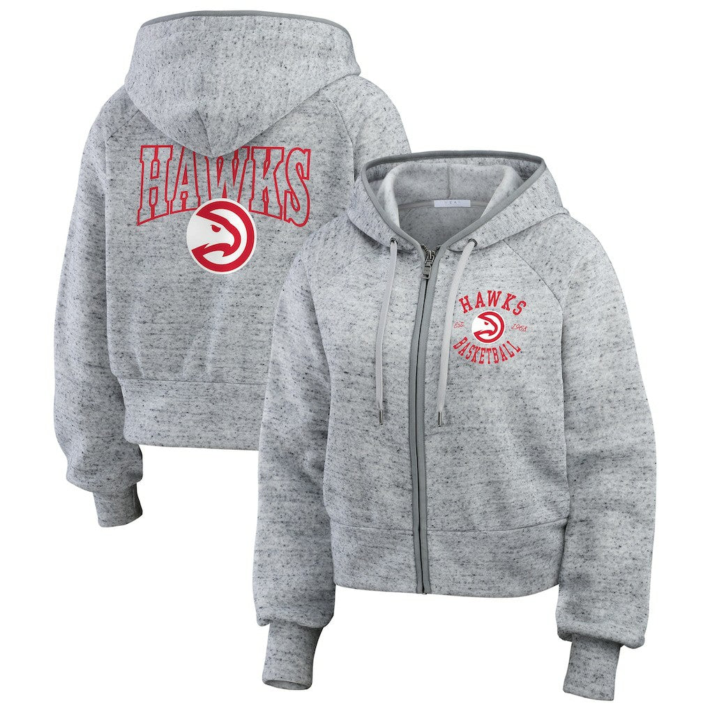 Atlanta Hawks WEAR by Erin Andrews Women's Speckled Radiator Full-Zip Hoodie Outlet
