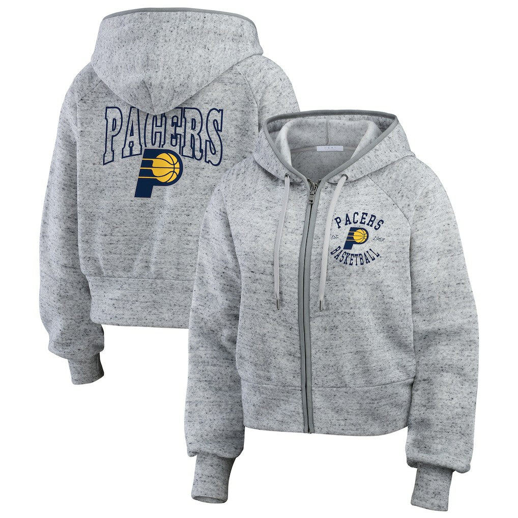 Indiana Pacers WEAR by Erin Andrews Women's Speckled Radiator Full-Zip Hoodie On Sale