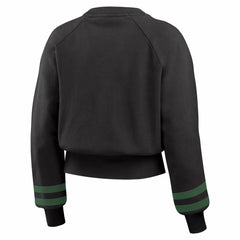 Milwaukee Bucks WEAR by Erin Andrews Women's Vintage Raglan Cropped Pullover Sweatshirt New