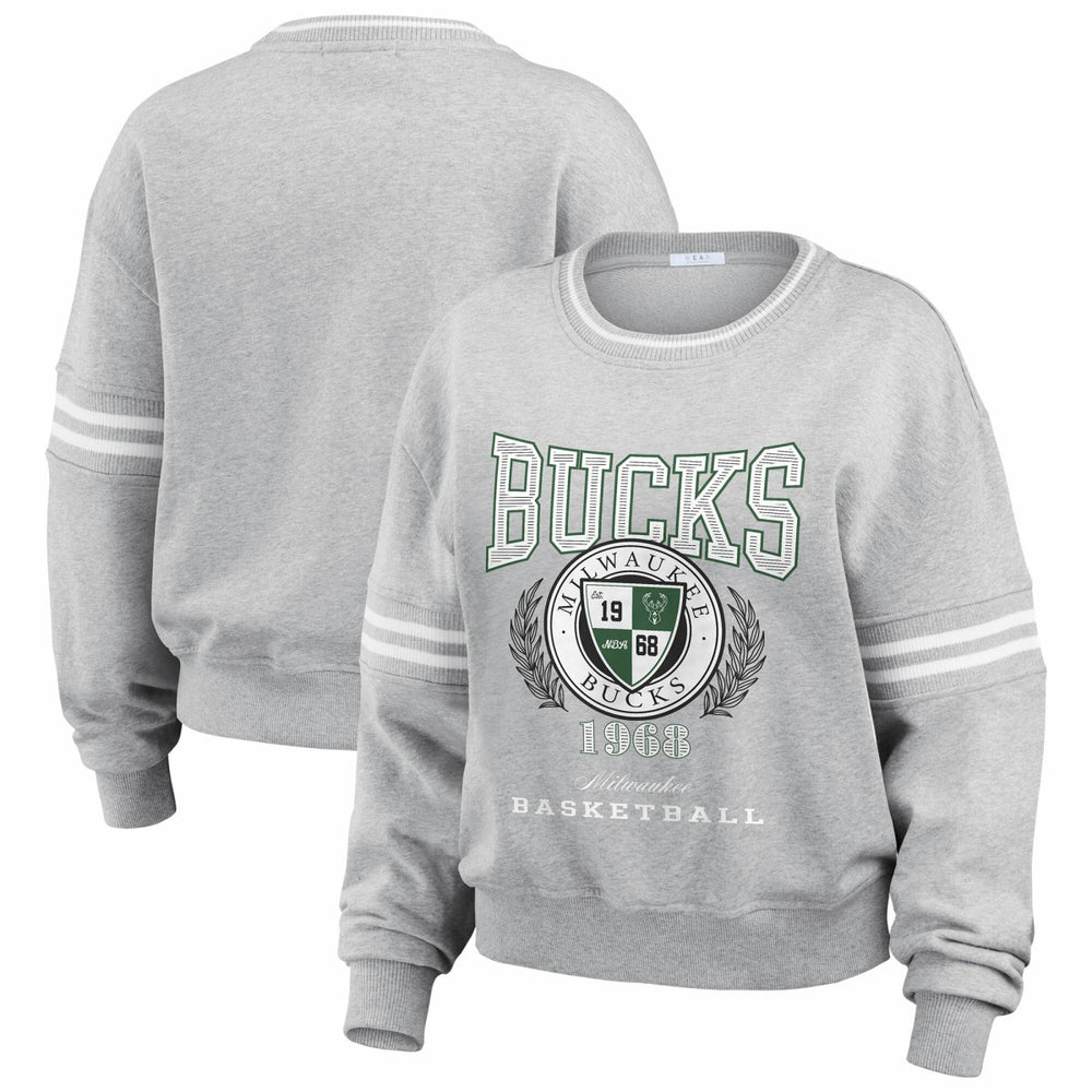 Milwaukee Bucks WEAR by Erin Andrews Women's French Terry Pullover Sweatshirt Online