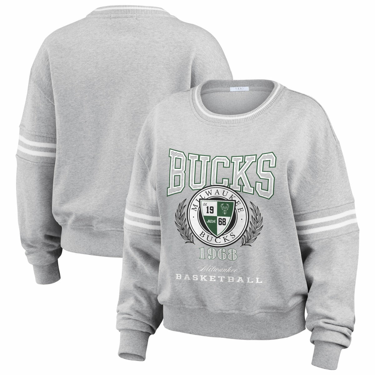 Milwaukee Bucks WEAR by Erin Andrews Women's French Terry Pullover Sweatshirt Online