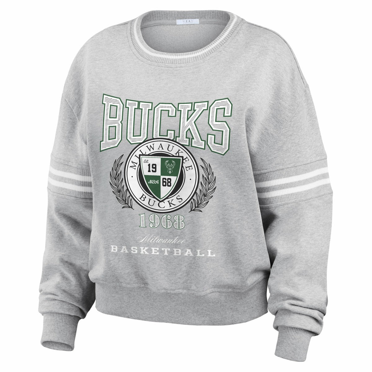 Milwaukee Bucks WEAR by Erin Andrews Women's French Terry Pullover Sweatshirt Online