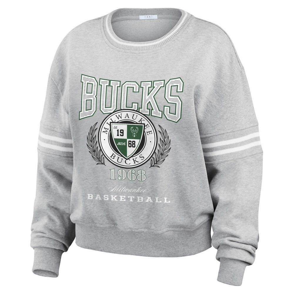 Milwaukee Bucks WEAR by Erin Andrews Women's French Terry Pullover Sweatshirt Online