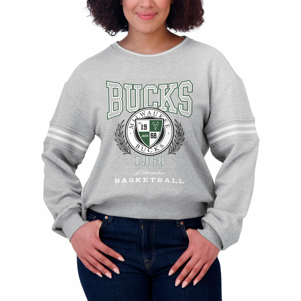 Milwaukee Bucks WEAR by Erin Andrews Women's French Terry Pullover Sweatshirt Online