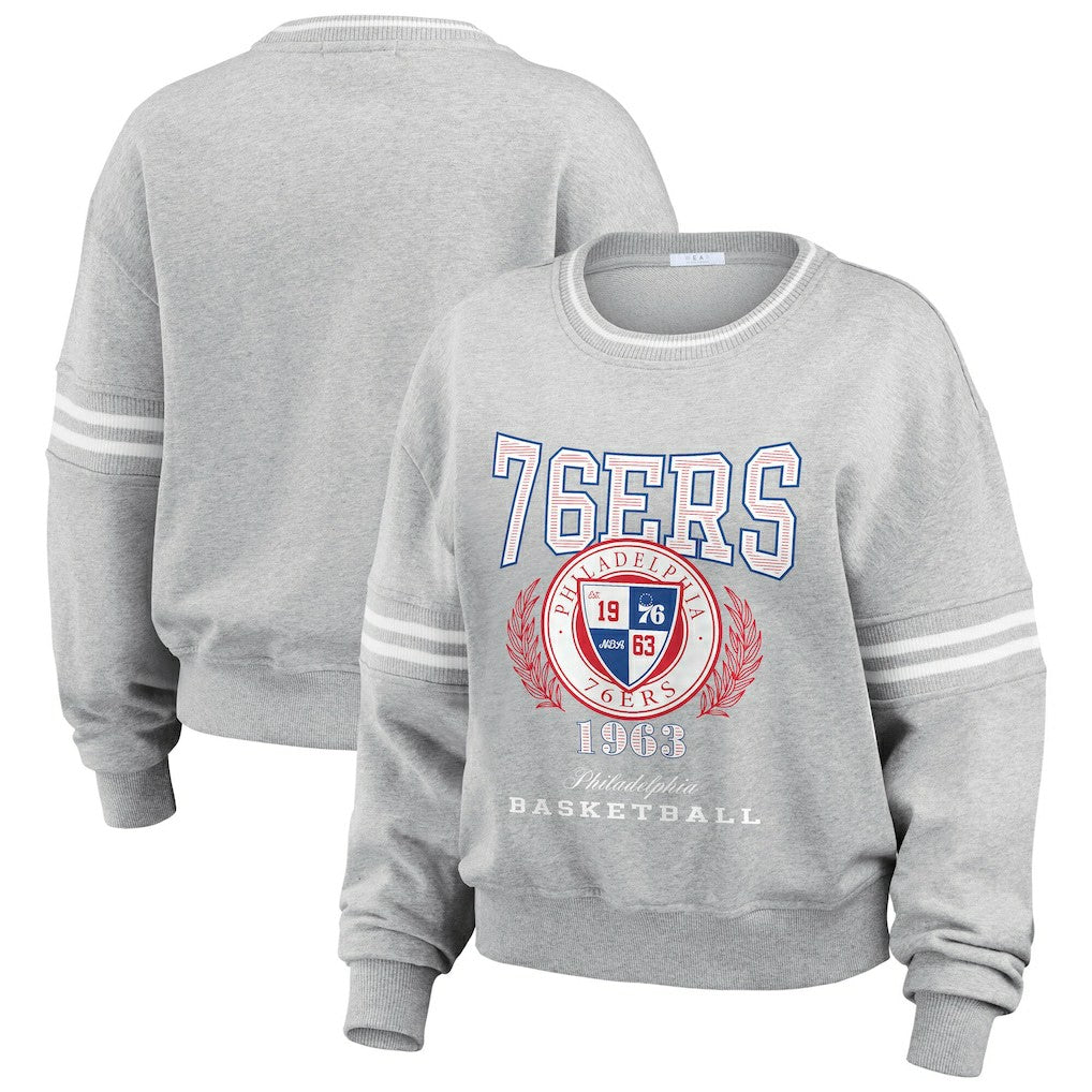 Philadelphia 76ers WEAR by Erin Andrews Women's French Terry Pullover Sweatshirt Discount