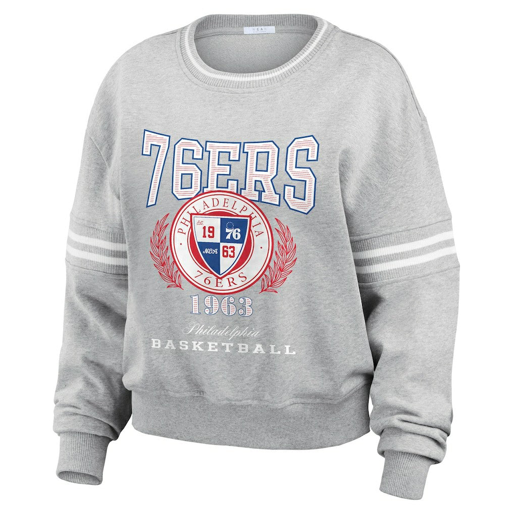 Philadelphia 76ers WEAR by Erin Andrews Women's French Terry Pullover Sweatshirt Discount