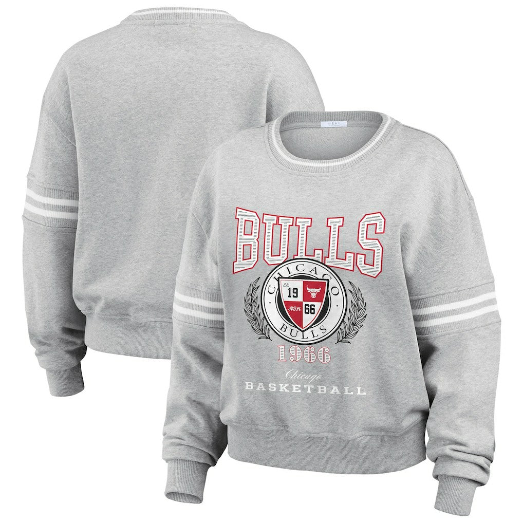 Chicago Bulls WEAR by Erin Andrews Women's French Terry Pullover Sweatshirt On Sale