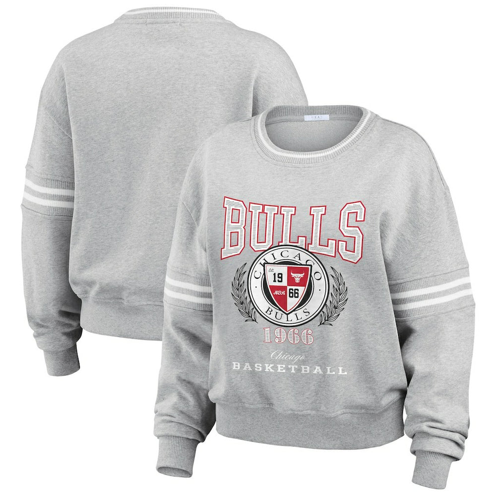 Chicago Bulls WEAR by Erin Andrews Women's French Terry Pullover Sweatshirt On Sale