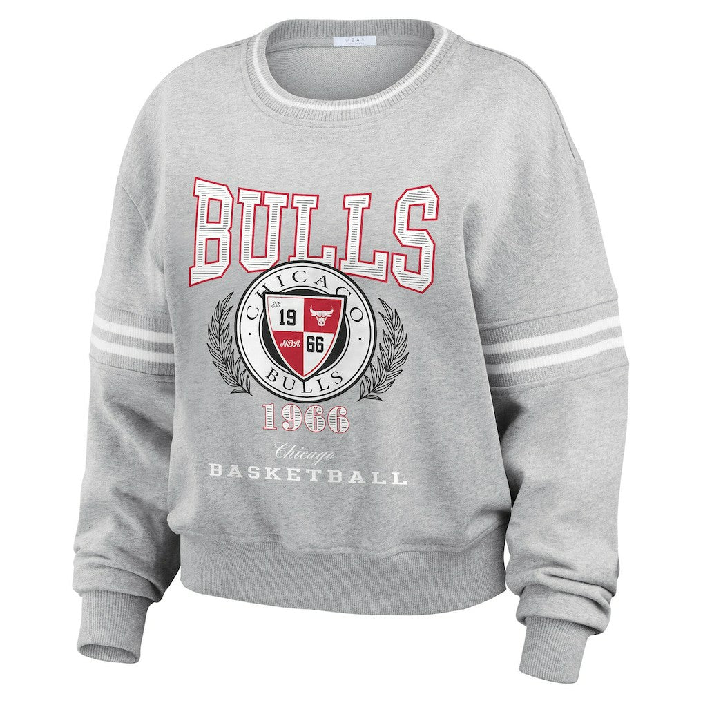 Chicago Bulls WEAR by Erin Andrews Women's French Terry Pullover Sweatshirt On Sale