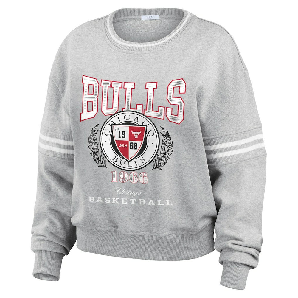 Chicago Bulls WEAR by Erin Andrews Women's French Terry Pullover Sweatshirt On Sale